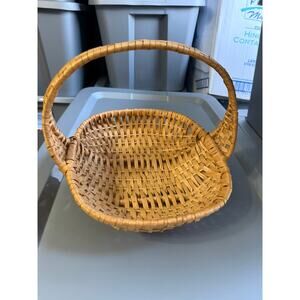 Woven Wicker Basket Cottagecore Farmhouse Rustic Decor Primitive Boho